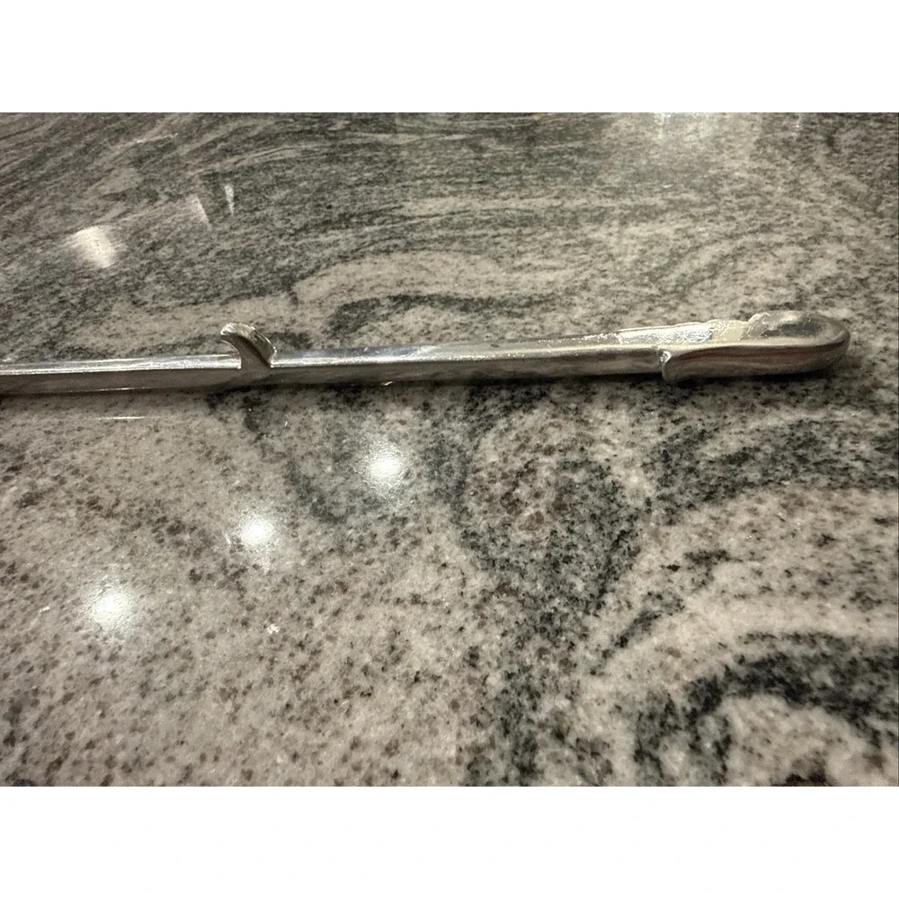 VINTAGE Cellini Craft Argental HAMMERED ALUMINUM SERVING SPOON 14.5